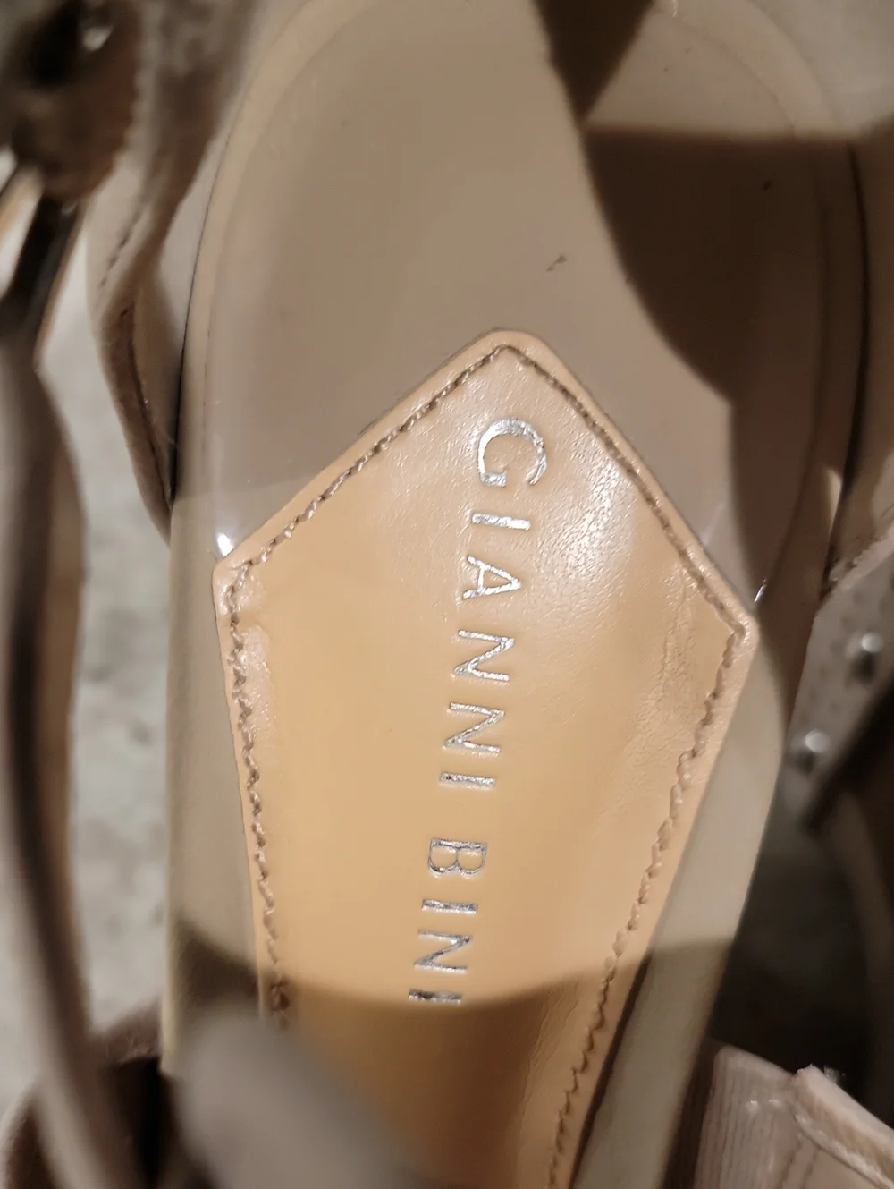 Gianni Bini Nude-Beige Perforated Wedge Sandals with Ankle Strap